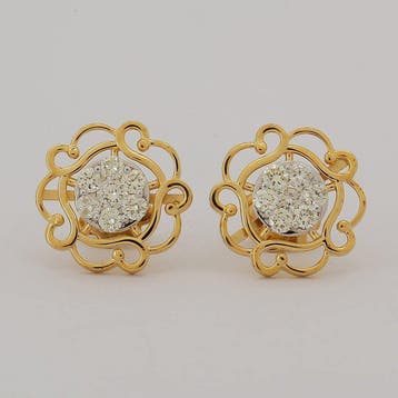 Oorstekers - 14 karaat Geel goud - 0.51ct. tw. Diamant, Sieraden, Tassen en Uiterlijk, Antieke sieraden