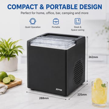 Compacte IJsmachine voor aanrecht - 12KG/24H - Zelfreinigend, Verzenden, Nieuw