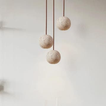SediaXL LED Hanglamp Travertin Geel Rond - Scandinavisch Des, Verzenden, Nieuw