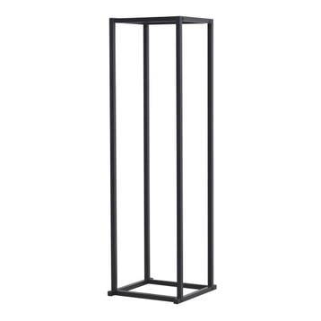 [en.casa] Brandhout rek Tibro houtopslag 35x35x120 cm zwart, Verzenden