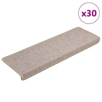 vidaXL Trapmatten 30 st 65x21x4 cm Taupe Rechthoekige Rand, Verzenden, Nieuw