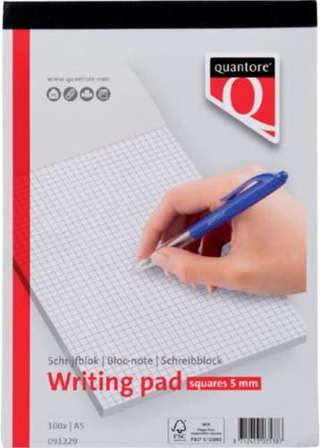 Schrijfblok Quantore A5 ruit 5 mm, Diversen, Papierwaren, Verzenden, Nieuw