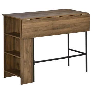 Uitschuifbare Bartafel met Opbergplanken – 120x76x91 cm, Verzenden, Nieuw