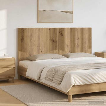 vidaXL Wandgemonteerd Hoofdeinde HOORN Artisanaal eiken, Verzenden, Nieuw, Bruin, Hout