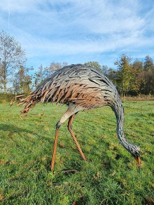Figuur - Levensechte struisvogel - IJzer, Metaal, Antiek en Kunst, Curiosa en Brocante