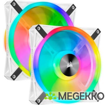 Corsair iCUE QL140 RGB PWM White Dual Fan Kit with Lighting, Computers en Software, Computerkoelers, Verzenden, Nieuw