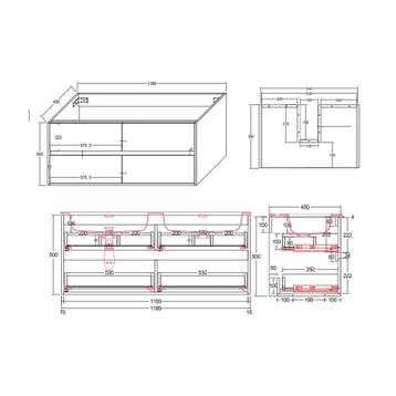 Onderkast Aquasplash Retro 120 cm Licht Bruin, Huis en Inrichting, Ophalen of Verzenden, Nieuw