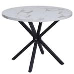 Nordic Ronde Tafel – Houten Salontafel met Marmeren Look, Huis en Inrichting, Tafels | Eettafels, 50 tot 100 cm, 100 tot 150 cm