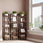 Smalle Industriële Boekenkast – Hout en Metaal Opbergrek, Verzenden, Nieuw