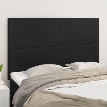 vidaXL Hoofdbord zwart 144x5x118/128 cm kunstleer, Verzenden, Nieuw, Zwart, Overige materialen