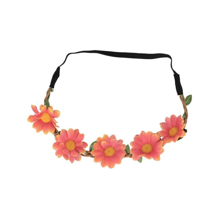 Haarband Bloemen – Gevlochten  – Oranje Roze, Sieraden, Tassen en Uiterlijk, Uiterlijk | Haarverzorging