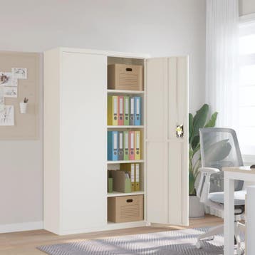 vidaXL Archiefkast 105x40x180 cm staal wit, Verzenden, Nieuw