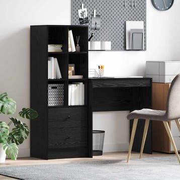 vidaXL Bureau Zwart Eiken 115,5 x 40 x 127 cm 2 st, Verzenden, Nieuw