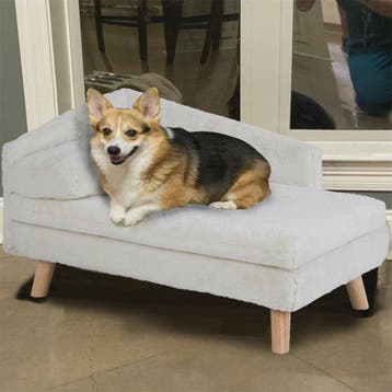 Luxe Verhoogd Hondensofa Bed met Rugleuning & Pluche Kussen, Dieren en Toebehoren, Verzenden, Nieuw