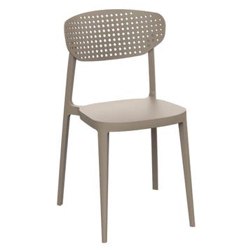 Stoel | COMO | Kunststof | Taupe | In-/Outdoor | Stapelbaar, Verzenden, Nieuw in verpakking