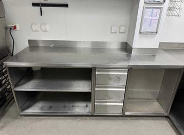 Rvs werktafel, Ophalen of Verzenden, Gebruikt, RVS Meubilair