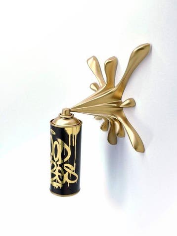 2FAST - Good Vibes Gold Splash Can Sculpture
