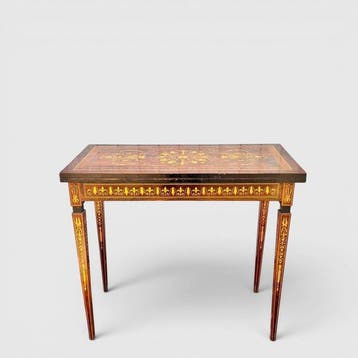 Wandtafel - Marquetterie van verschillende houtsoorten -