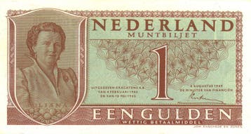 Muntbiljet 1 gulden 1949 Juliana Zeer Fraai, Verzenden