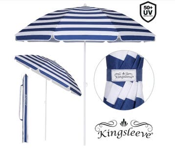 Parasol Kreta Blauw/Wit 200cm UV-bescherming 50+ Kantelfu..., Verzenden, Nieuw