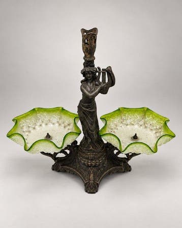 Epergne - Glas, Metaal, Antiek en Kunst