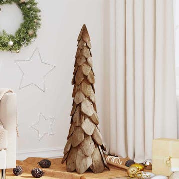 vidaXL Kerstboom met standaard Bruin 111 cm Massief teakhout, Verzenden, Nieuw