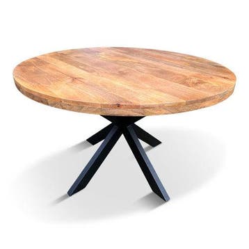 Eettafel Oscar Rond Ø140cm Mango Naturel, Huis en Inrichting, Tafels | Eettafels, Ophalen of Verzenden, Nieuw
