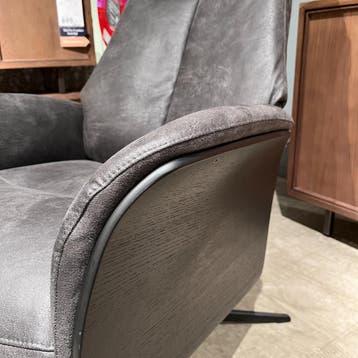 Serio Relaxfauteuil Microleder Bull Antraciet - Pronto Wonen, Nieuw, 75 tot 100 cm, Ophalen of Verzenden, Industrieel