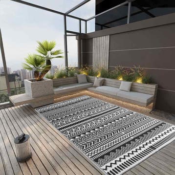 vidaXL Buitenkleed ARAKIL 190x290 cm polypropeen zwart, Tuin en Terras, Verzenden, Nieuw