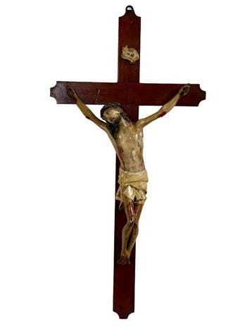 Crucifix - Papier-maché - 1850-1900 - Corpus Christi - 79 cm
