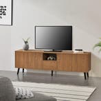 TV meubel Hedemora druk en open 140x30x45,5 cm houtkleurig, Verzenden, Nieuw