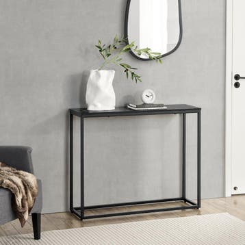 [en.casa] Console tafel Kittilä 80x100x30 cm zwart mat en ma, Huis en Inrichting, Tafels | Sidetables, Verzenden, Nieuw