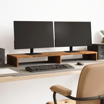 vidaXL Monitorstandaard 100x27x10 cm bewerkt hout oud, Verzenden, Nieuw