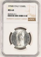 Italië. 500 Lire 1958 - NGC MS64