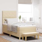 vidaXL Boxspring bed met kussen met hoofdeinde Crème 200 x, Huis en Inrichting, Verzenden, Nieuw, Crème