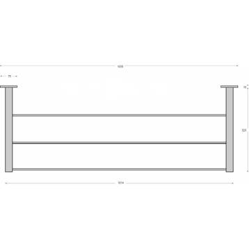 Intersteel Garderobe 1 meter met 6 kledinghangers - RVS, Verzenden, Nieuw