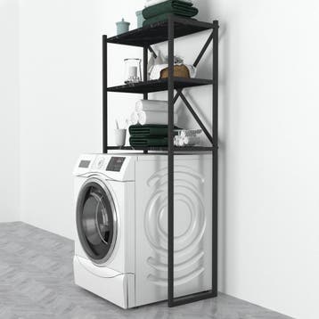 [en.casa] Ombouwkast Askersund 160x66x34 cm zwart en marmer, Huis en Inrichting, Verzenden, Nieuw
