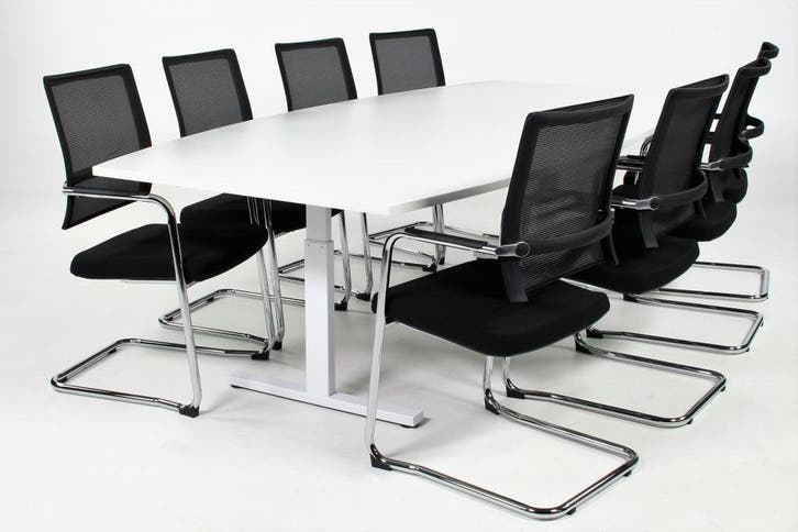 Vergadertafel 260  TUBE wit 260x120, Zakelijke goederen, Kantoor en Winkelinrichting | Kantoormeubilair en Inrichting, Ophalen of Verzenden