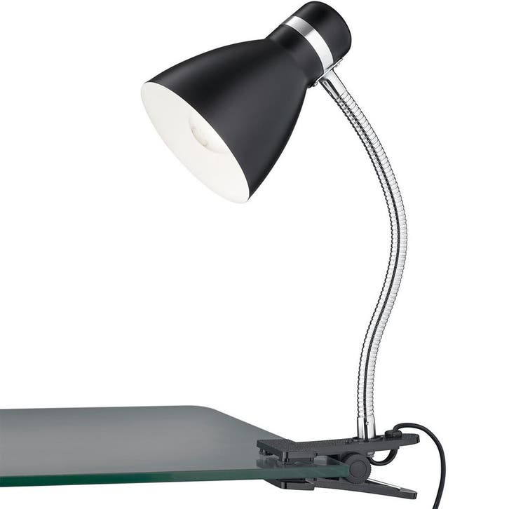 LED Klemlamp - Trion Sora - E27 Fitting - Mat Zwart - Metaal, Huis en Inrichting, Lampen | Tafellampen, Nieuw, Metaal, Ophalen of Verzenden