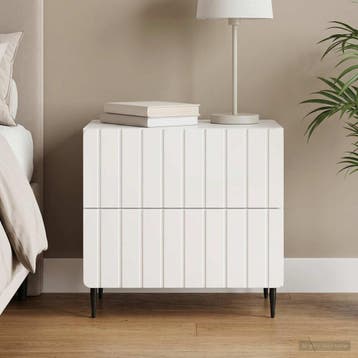 vidaXL Nachtkastje Hoogglans Wit 62 x 34,5 x 49,5 cm Bewerkt, Minder dan 45 cm, Verzenden, Nieuw, Minder dan 55 cm