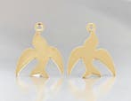 2 x RVS 304 bedel van een vogel Zwaluw Goud kleur, 14 x 1..., Ophalen of Verzenden, Nieuw, Bedel