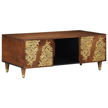 vidaXL Salontafel Honingbruin 100 x 54 x 40 cm Massief Mango, Huis en Inrichting, Verzenden, Nieuw, Overige houtsoorten, 100 tot 150 cm