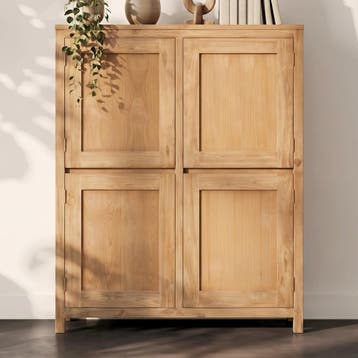 *WOONWINKEL* Tower Living Corona Wandkast Teakhout Met 4 Deu, Huis en Inrichting, Kasten | Wandmeubels, Verzenden, Nieuw