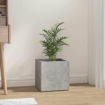 vidaXL Plantenbak 40x40x40 cm bewerkt hout betongrijs, Verzenden, Minder dan 60 cm, Nieuw, Hout