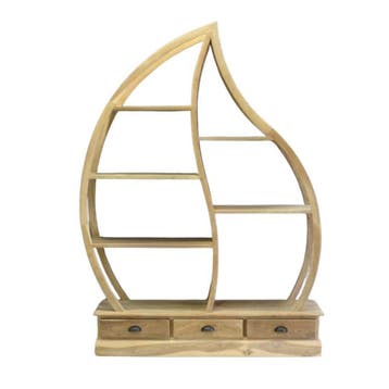 Teak roomdivider in uniek druppelvorm designBoekenkasten, Huis en Inrichting, Kasten | Boekenkasten, Ophalen of Verzenden, Nieuw