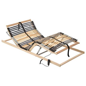 vidaXL Lattenbodem met 42 latten 7 zones elektrisch 90x200, 90 cm, Eenpersoons, Bruin, Verzenden