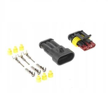 Hermetische connector set - 12 tot 24 Volt - 3 pin, Hobby en Vrije tijd, Elektronica-componenten, Ophalen of Verzenden, Nieuw