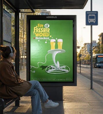 Heineken - Manifesto pubblicitario originale - Jaren 2000, Antiek en Kunst