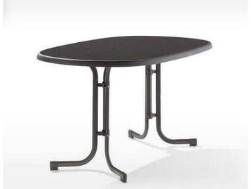 Sieger tuin-tafel 140 x 90 cm D.grijs leisteen decor., Nieuw, Overige materialen