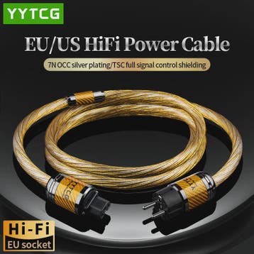 Hi-end 7N OCC Zilver Verguld Audiophile Netkabel met Carbon, Verzenden, Nieuw